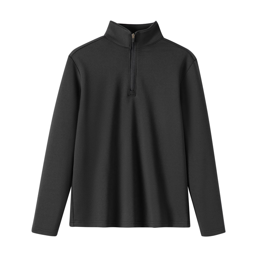 Kids Waffle (Black) 1/4 Zip