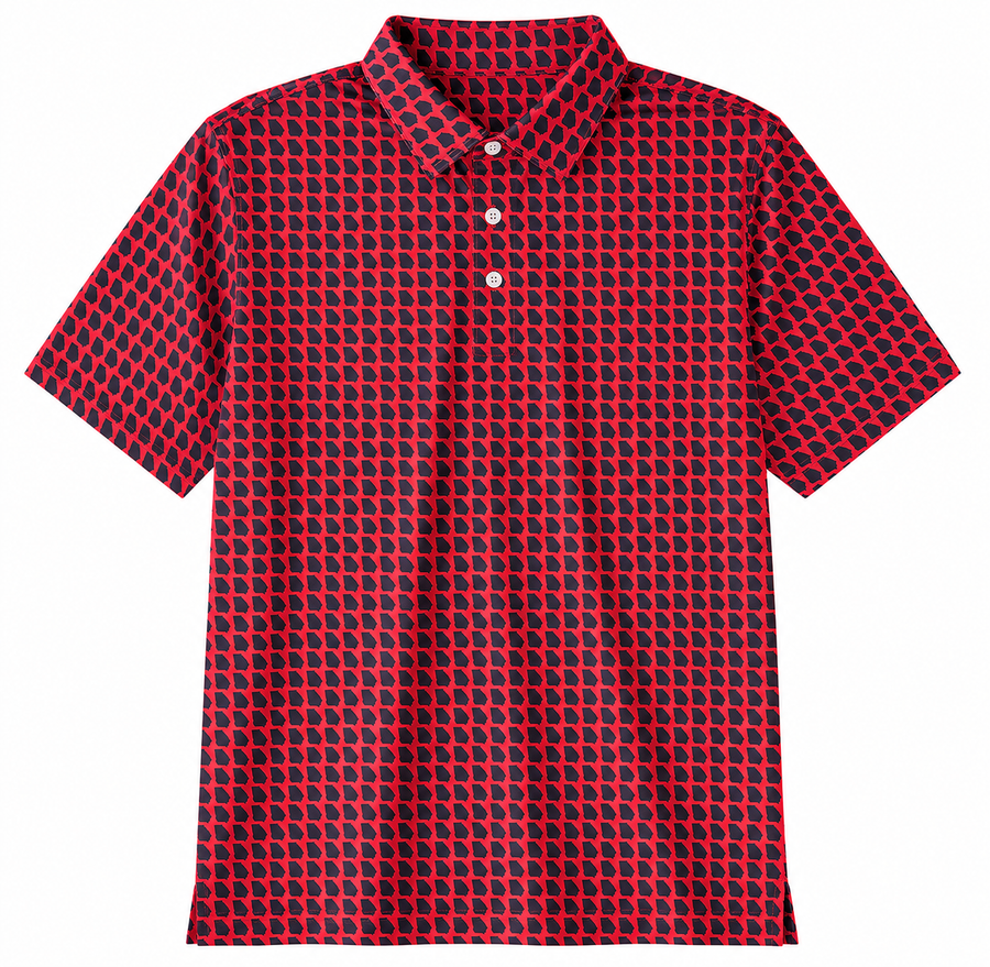GA State Outline (Red Background/Black Solid)