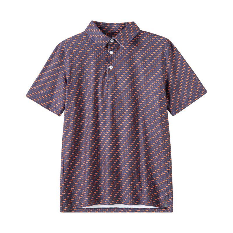 AL Alabama Outline Tiger (Navy/Orange) Polo