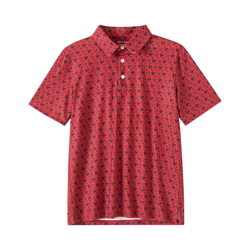 SC South Carolina Outline Rooster (Garnet/Black) Polo