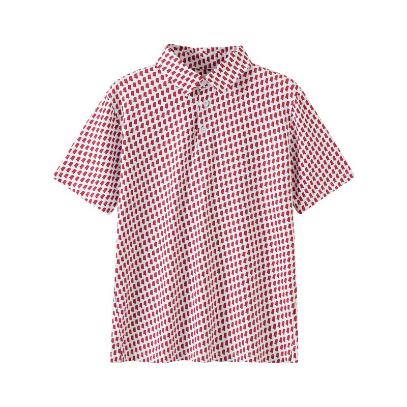 MS Mississippi Outline (Red/Navy) Polo