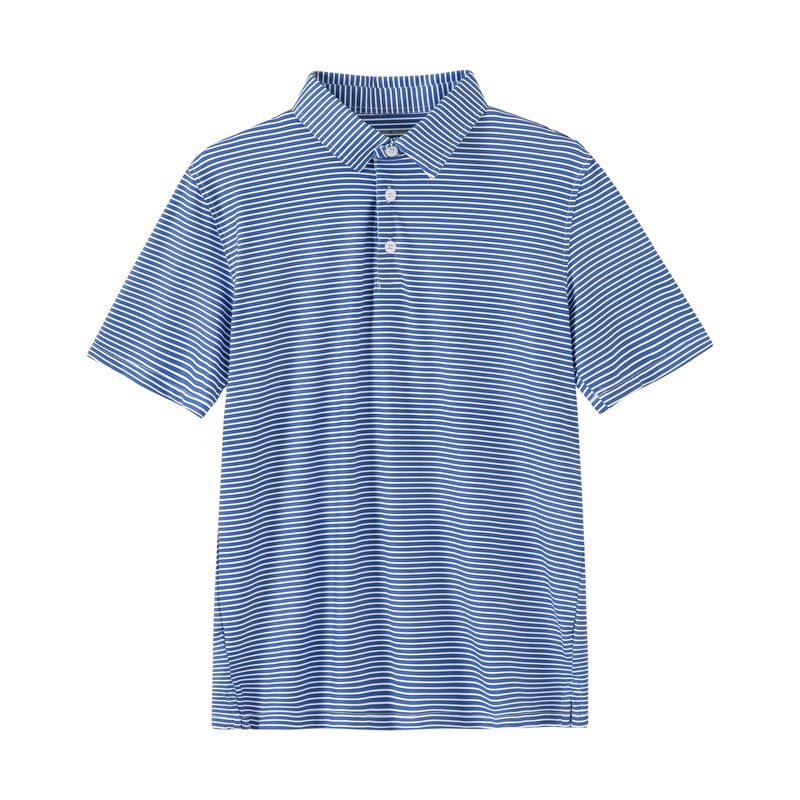 Micro Black,  Blue & White Stripe Polo