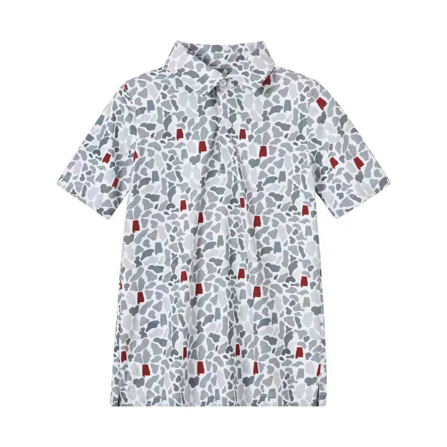 AL Camo Polo (Crimson/Gray)