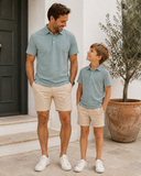 Micro White & Green Stripe Polo
