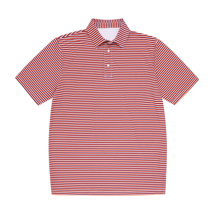 Orange Purple and White Stripe Polo