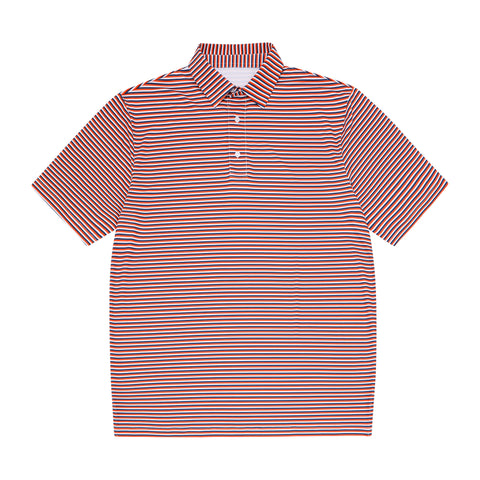 Orange Navy and White Stripe Polo