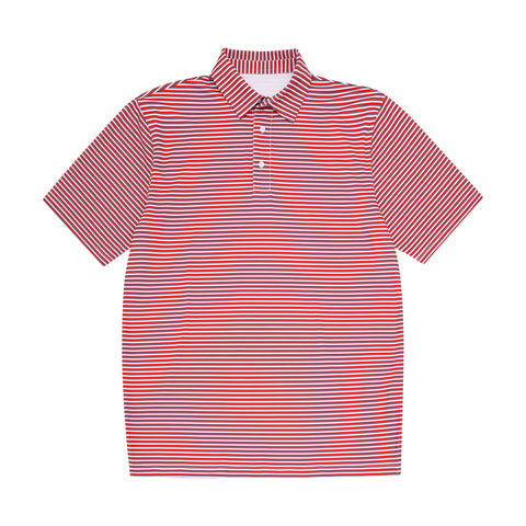 Crimson, Grey, & White Stripe  Polo