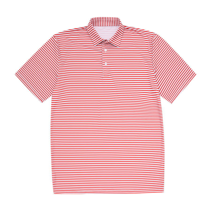 Youth Red & White Stripe Polo