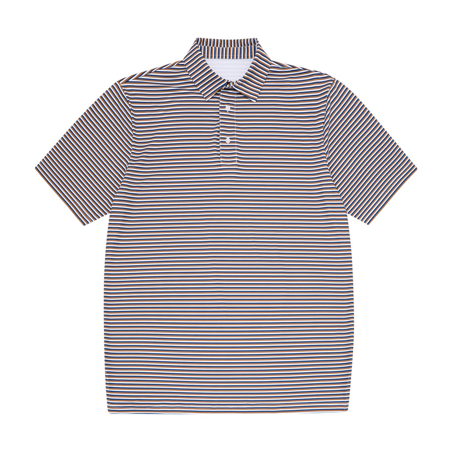 Gold, Navy, & White Stripe Polo