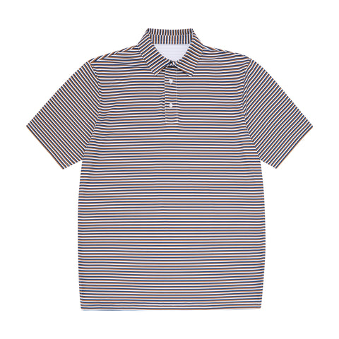 Gold, Navy, & White Stripe Polo