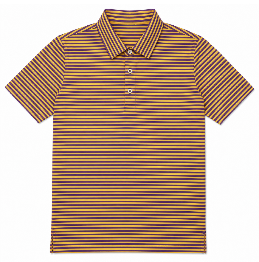 Purple & Gold Stripe Polo
