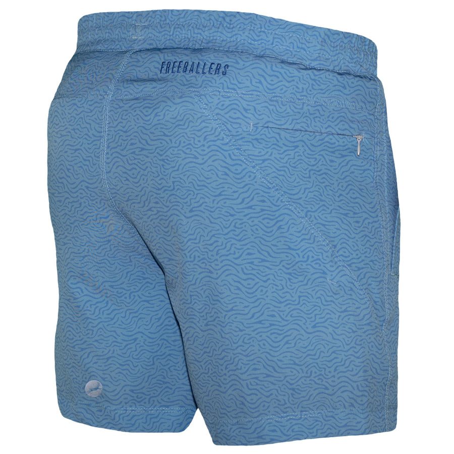 Youth Light Blue Topo Freeballers - Sport Shorts