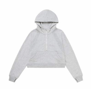 Light Grey Hooded 1/2 Zip