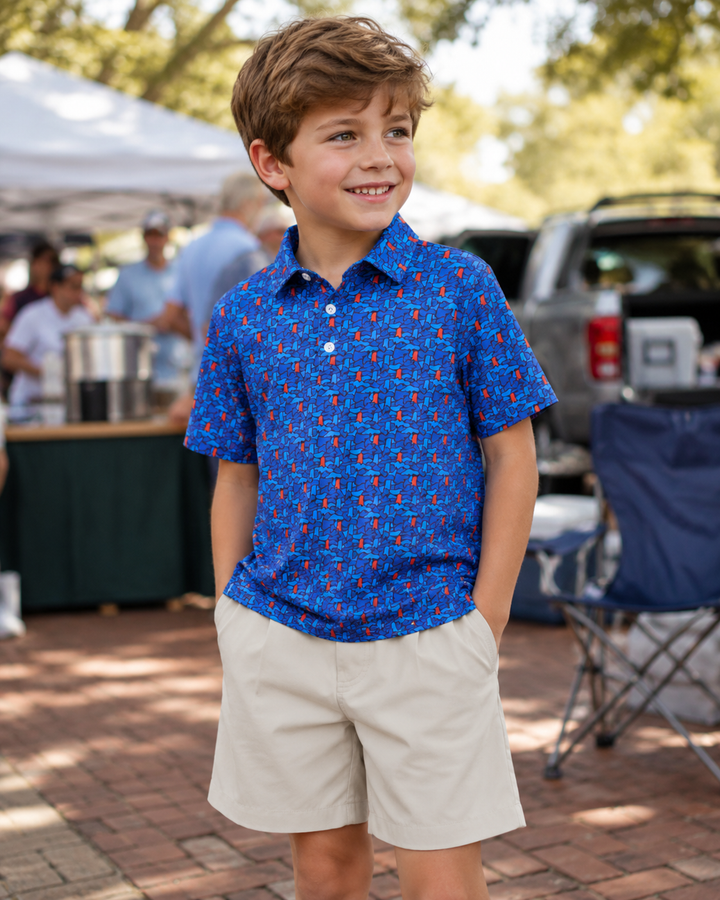Kids Mississippi (Navy/Light Blue/Red) Camo - MS State