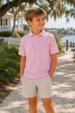 Kids Micro Pink & White Polo