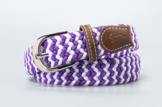 Kids Purple and White Stretch Belt