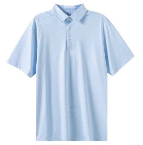 Micro Blue & White Stripe Polo
