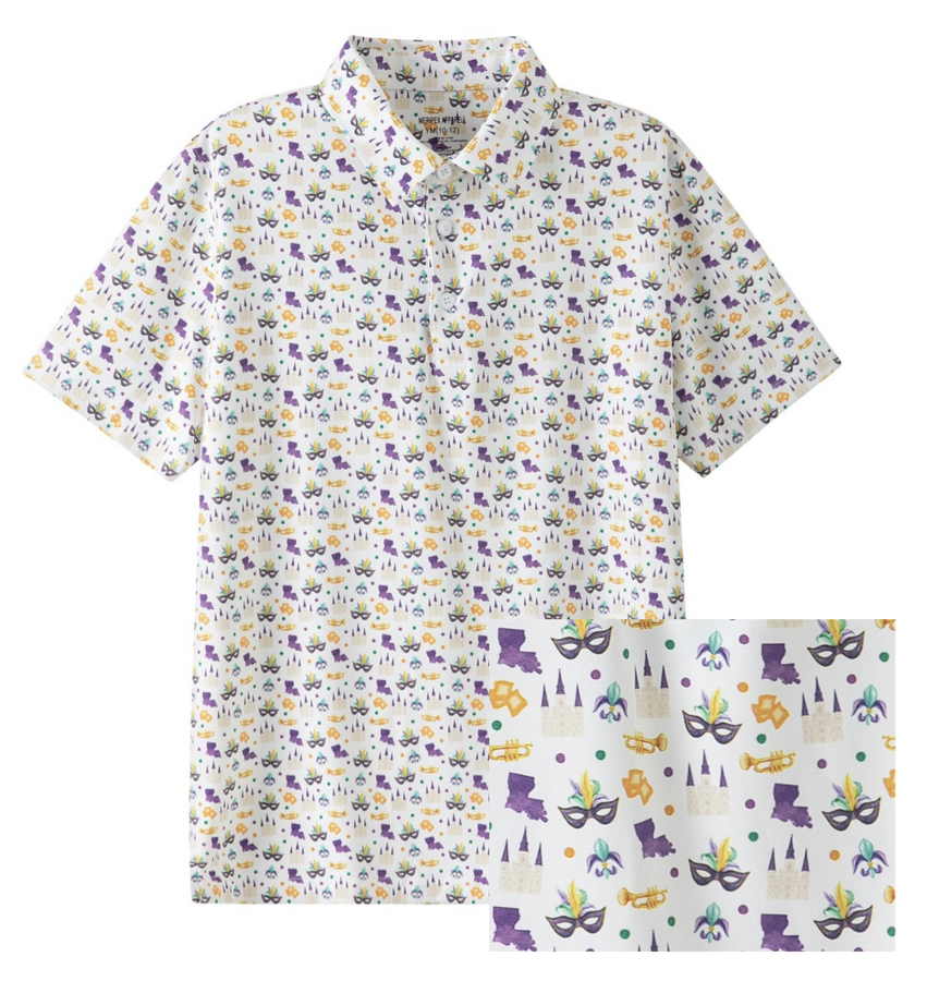French Quarter Polo (Mardi Gras Theme) - Meripex Apparel