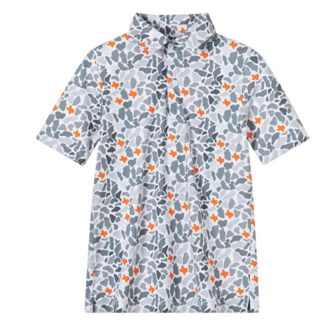 Kids Texas State Camo Polo (Orange)