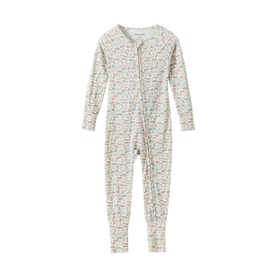 Whitetail Camo Bamboo Onesies 2-Way Zip