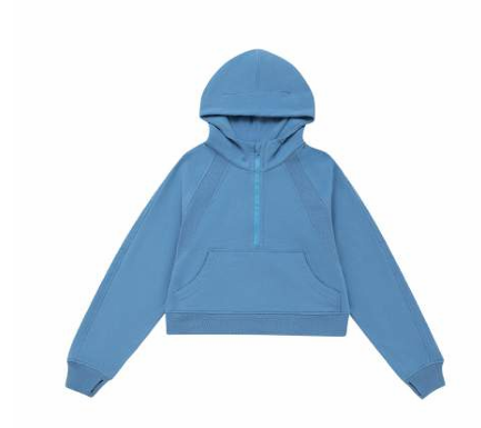 Blue Hooded 1/2 Zip