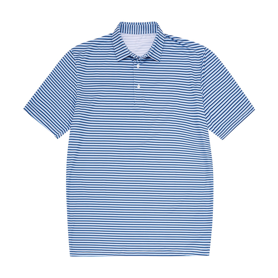 Youth Navy Blue, light blue & White Stripe Polo