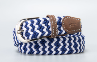 Kids Navy and White Stretch Belt