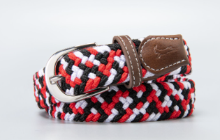 Kids Red, Black, and White Stretch Belt