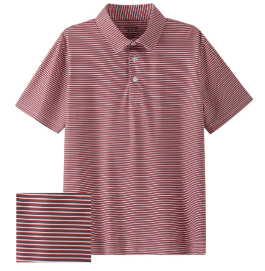 Micro Crimson Grey White Stripe