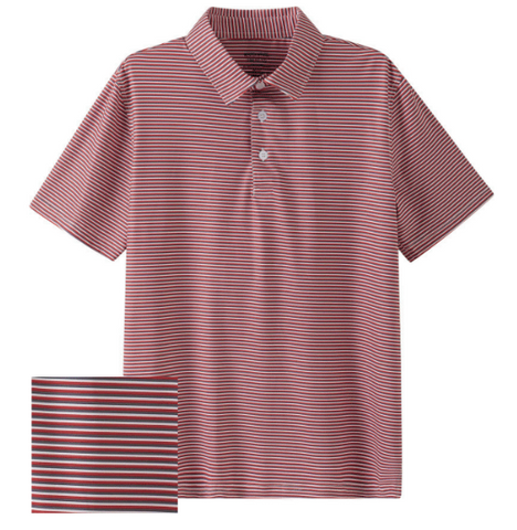 Micro Crimson Grey White Stripe
