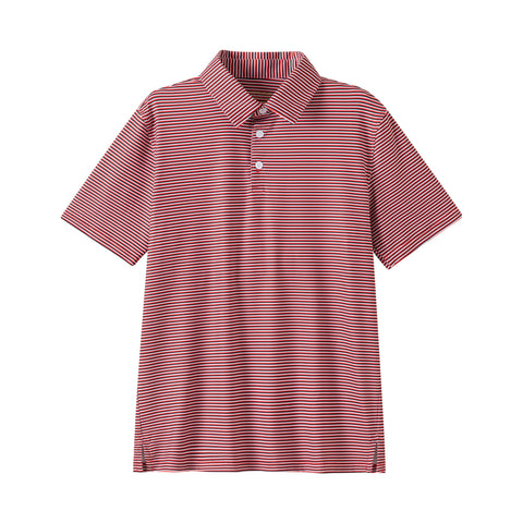 Micro Red, Black & White Stripe Polo