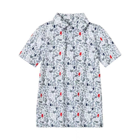 MS Camo Polo (Red/Blue)