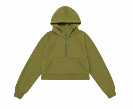 Olive Hooded 1/2 Zip