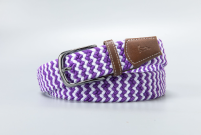 Purple and White Stretch Belt