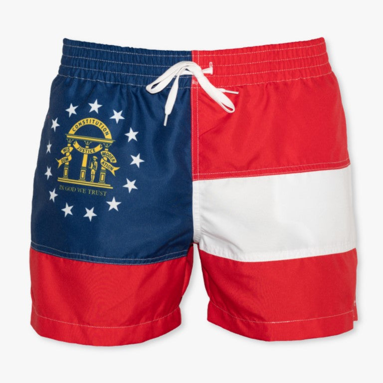 Georgia State Flag Swim Trunks - Meripex Apparel