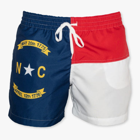 North Carolina State Flag Swim Trunks - Meripex Apparel