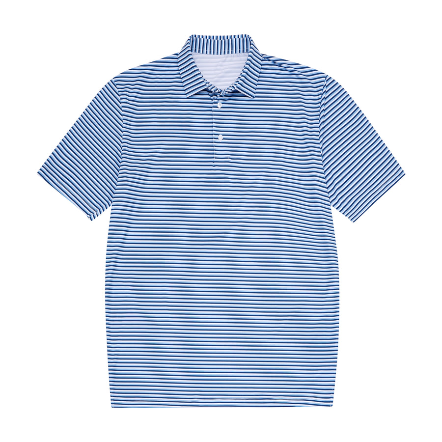Navy Blue, Light Blue & White Stripe Polo